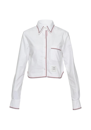 Thom Browne RWB-stripe cropped shirt - White