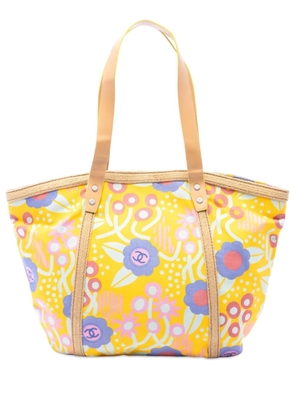 CHANEL Pre-Owned 2003-2004 CC Canvas High Summer Flower tote bag - Yellow
