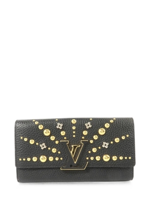 Louis Vuitton Pre-Owned Capucines studded wallet - Black