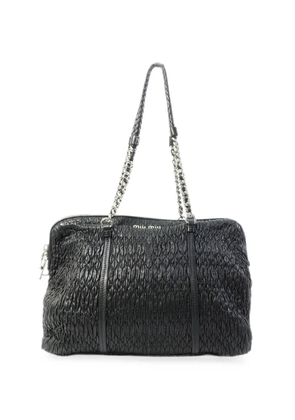 Miu Miu Pre-Owned matelassé chain shoulder bag - Black