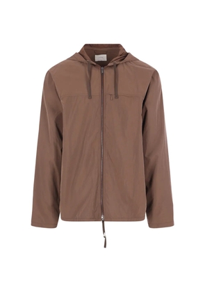 The Row hooded zip-up windbreaker jacket - Brown