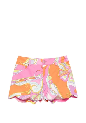 PUCCI Iride-print scalloped shorts - Pink