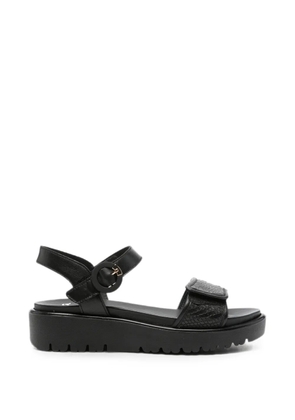 ARA snakeskin-effect touch-strap sandals - Black