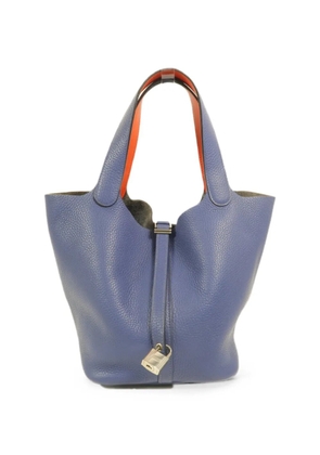 Hermès Pre-Owned 2018 Picotin MM leather tote bag - Blue
