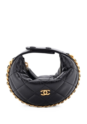 CHANEL Pre-Owned Chain Around Pouch Quilted Lambskin Extra Mini hobo bag - Black