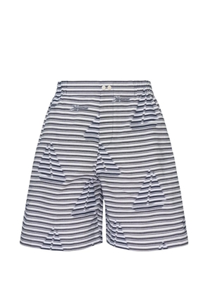 Jacquemus boat-print striped shorts - White