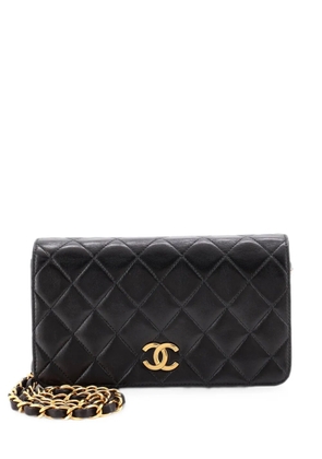 CHANEL Pre-Owned Full Flap Bag Quilted Lambskin Mini shoulder bag - Black