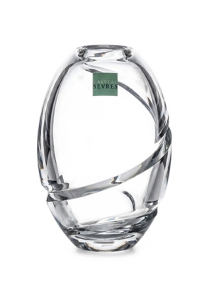 CRISTAL DE SEVRES spiral-detail crystal vase - White