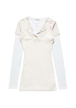 Acne Studios layered-effect bow-detail mini dress - Neutrals