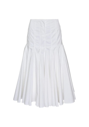 Jacquemus pleated A-line midi skirt - White