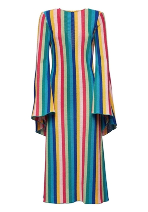 La DoubleJ vertical-stripe midi dress - Blue