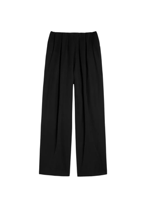 KHAITE Kaia pleated wide-leg trousers - Black