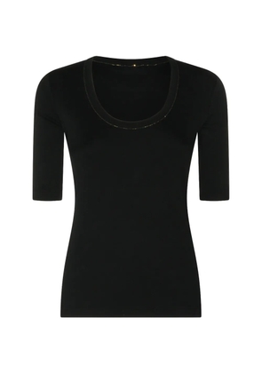 Fabiana Filippi elbow-sleeve T-shirt - Black