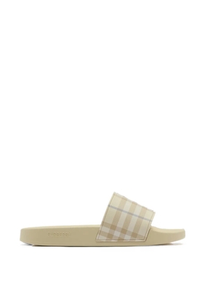 Burberry check-pattern slides - Neutrals