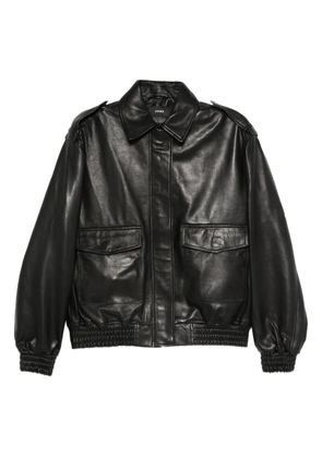 Arma leather bomber jacket - Black