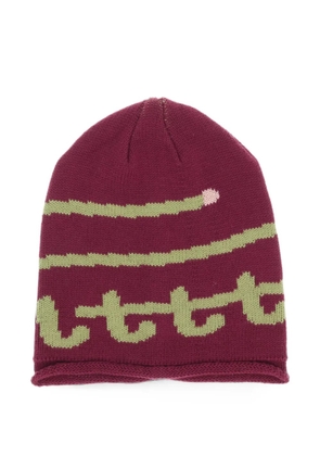 LITT' Swirl knit cotton beanie - Red