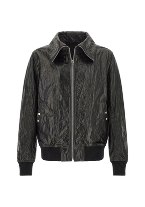 Rick Owens Dracuflight hammered leather bomber jacket - Black