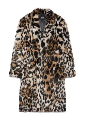 GCDS Leopard print coat - Neutrals