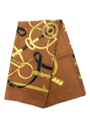 Hermès Pre-Owned 20th Century Eperon D Or Silk Scarf 90 scarves - Brown