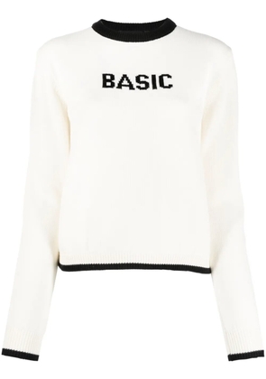GCDS Basic patterned-jacquard jumper - White