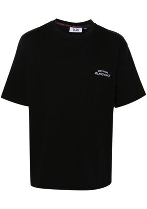 GCDS logo-embroidered cotton T-shirt - Black