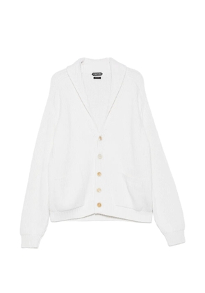 TOM FORD ribbed-knit shawl-collar cardigan - Neutrals