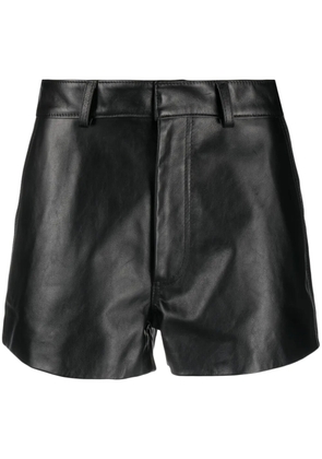 GCDS thigh-length leather shorts - Black
