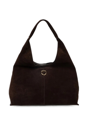 Blauer logo-plaque calf suede tote bag - Brown