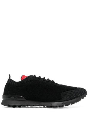 Kiton sock-panel detail sneakers - Black