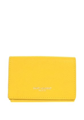 Saint Laurent Pre-Owned 2000-2026 Grained Leather Trifold Wallet small wallets - Yellow