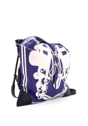 Hermès Pre-Owned Silky City Bag Printed Silk and Leather PM crossbody bag - Blue