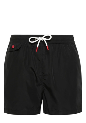 Kiton logo-embroidered swim shorts - Black
