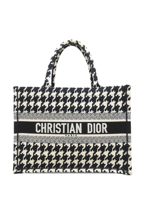 Christian Dior Pre-Owned 2022 Medium Canvas Houndstooth Embroidered Book tote bag - Black