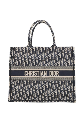 Christian Dior Pre-Owned 2021 Large Oblique Embroidered Canvas Book tote bag - Blue