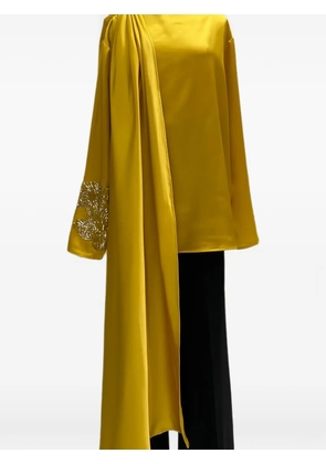 Elisabetta Franchi draped sequin-embellished blouse - Yellow