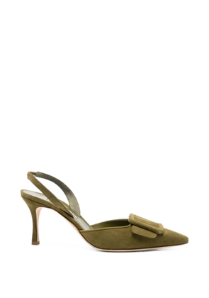 Manolo Blahnik Maysli buckle-detail heeled pumps - Green