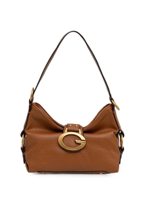 GUESS USA logo-plaque pebbled-texture tote bag - Brown
