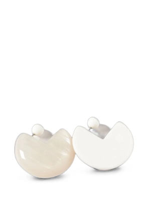 Emporio Armani marble-effect earrings - White