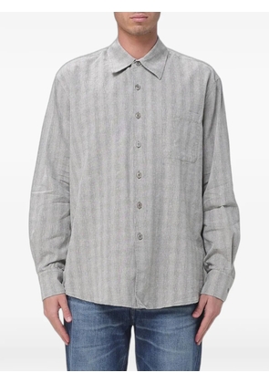 OUR LEGACY herringbone-patterned chest-pocket shirt - Grey