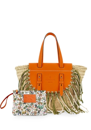 CUBA LAB Tropicana fringed-detailing tote bag - Neutrals
