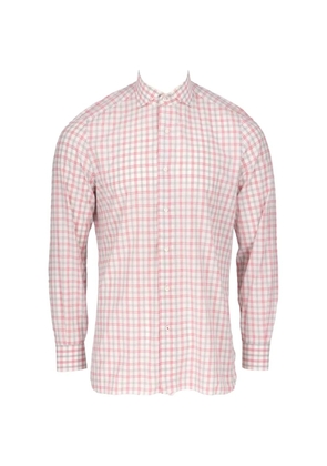 Isaia check-pattern long-sleeve shirt - White