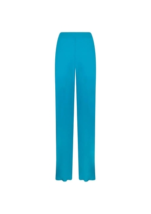 Alberta Ferretti silk high-waisted trousers - Blue