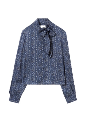 Claudie Pierlot printed pussy-bow shirt - Blue