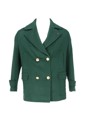 Isaia double-breasted long-sleeve coat - Green