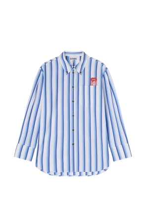 GANNI Club Paris striped shirt - White