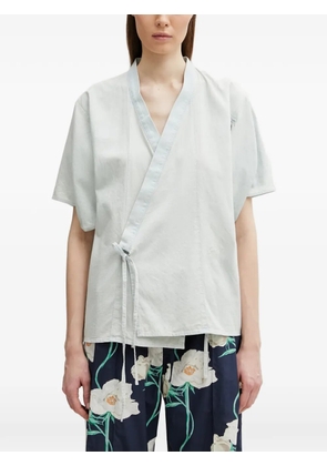 Kenzo wrap-style short-sleeve top - Blue