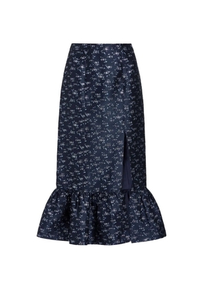 Markarian Fairnata floral-brocade midi skirt - Blue