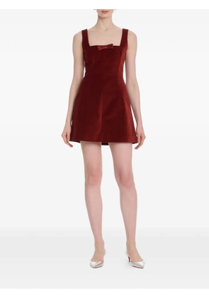 Markarian Jeanine bow-detail velvet mini dress - Red