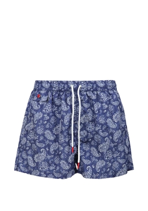 Kiton paisley-print swim shorts - Blue