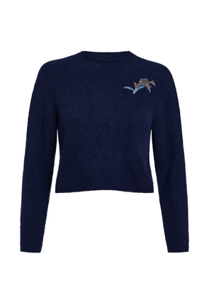 Markarian Romy floral-patch cashmere sweater - Blue